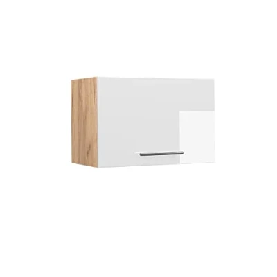 Abbildung von Vicco Hängeschrank Fame Line, Weiß Hochglanz/Goldkraft Eiche, 60 cm Flach