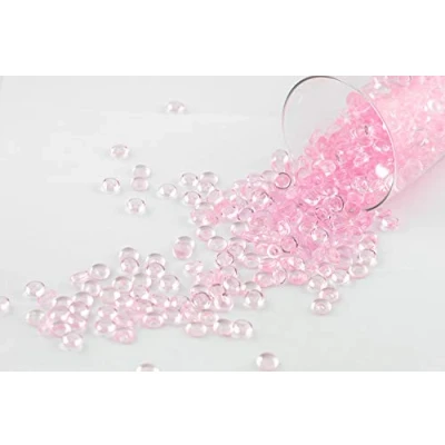 Abbildung von Creativery ca.100g Beutel Tautropfen ca. Ø 7 mm Raindrops Kristalltau Deko Streudeko Granulat Dekogranulat transparent (Hellrosa 150)