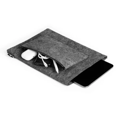 Abbildung von Durable Filzhülle MultiBag 13&quot; Effect für Tablets oder Laptops, 60% recyceltes PET Filz, mit Zubehörtasche, anthrazit, 507058