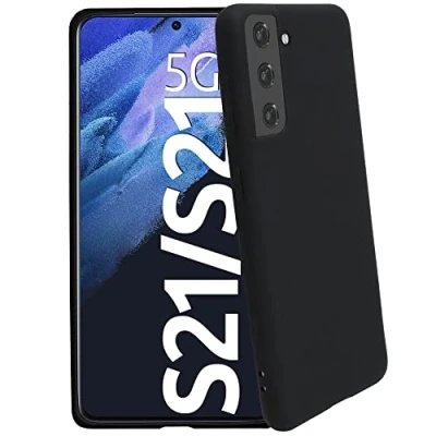 Abbildung von se® SOFTCASE Schutz Hülle für Samsung Galaxy S21 schwarz matt Flexible Schutzhülle Passgenau Kratzfest Stoßfest Handyhülle case
