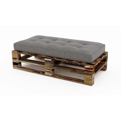 Abbildung von Lermowood Palettenmöbel Mpe Hocker 120 x 80 cm Geflammt Europaletten Indoor und Outdoor Lounge Gartenmöbel Holz Set Möbel Terrasse Balkon Loft Stil Paletten