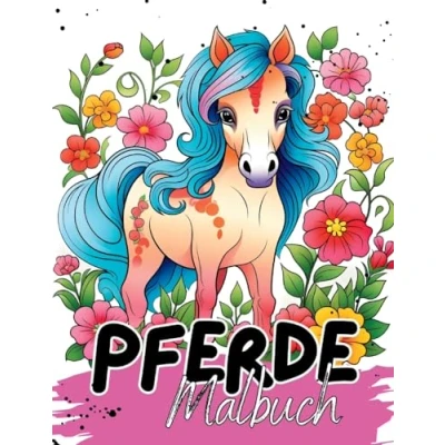 Abbildung von Malbuch Pferde: Pferde mit wunderschönen Vorlagen im Cartoon Stil. Pferdemalbuch. Malbuch. (Malbuch Tiere)