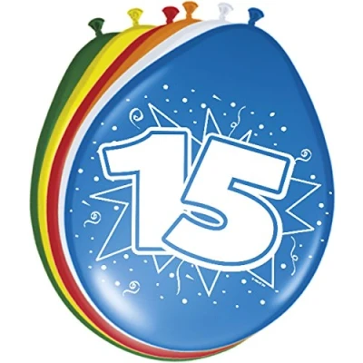 Abbildung von Folat 08217 Zahlenballons/Ballon mit Zahl 16 12&quot; / 30 cm 8 STK.