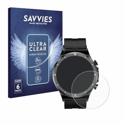 Abbildung von Savvies 6 Stück Schutzfolie für Sanorum Smartwatch 1.39&quot; Displayschutz Folie Ultra Transparent