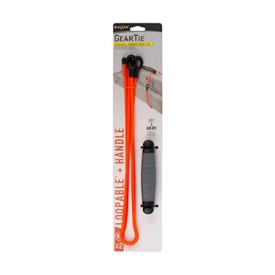 Abbildung von Nite Ize Gear Tie Loopable Plus Handle, The Original Reusable Rubber Twist Ties with Sturdy Integrated Loop Soft Grip 30 Inch Loopable, 2 Pack, 1 Made In Usa