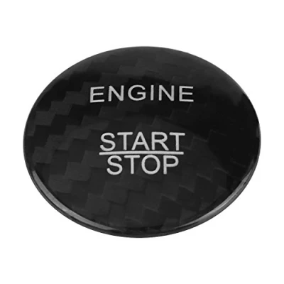 Abbildung von Keenso Auto Startknopf Aufkleber, Kohlefaser Motor Abdeckblende Dekorative Aufkleber für A B C GLC GLA CLA ML GL Klasse W176 W246 W205 X253 X156 C117(Schwarz)