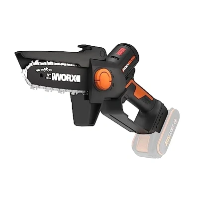 Abbildung von Worx Akku Kettensäge WG325E.9 NITRO Profi Mini, 12 cm Schwertlänge, Einhand Astsäge, Brushless Motor, ohne und Ladegerät