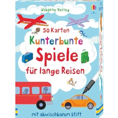 Abbildung von 50 Karten: Kunterbunte Spiele für lange Reisen: mit abwischbarem Stift (50 Karten Reihe)