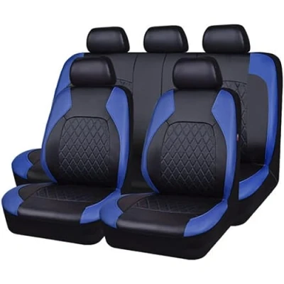 Abbildung von ESUKAR Auto Sitzbezüge Sets für Ford Fiesta’09 MK7 2011 2012 2013 2014 2015 2016 2017, 9 Stück Allwetter rutschfest Wasserdicht Atmungsaktiv Schonbezug Set Sitzkissenschutz,Blue_A