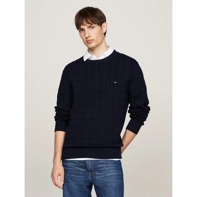 Abbildung von Tommy Hilfiger Classic Cable CREW NECK Strickpullover, Herren, Größe: XL, Desert sky