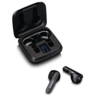 Abbildung von Lenco EPB 430BK True Wireless In Ear Kopfhörer mit Bluetooth Buds Kabelloses Aufladen USB C Charging Lade Case Anzeige Schwarz