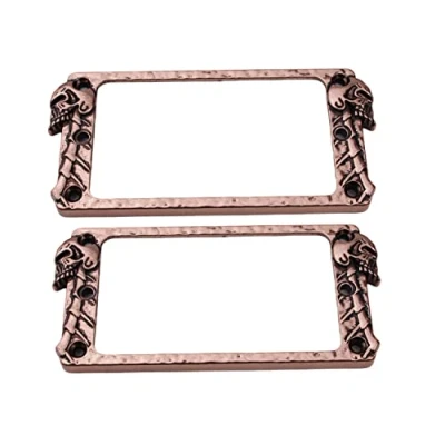 Abbildung von Guyker Flache Humbucker Abdeckung, Tonabnehmer Montagering Set Steghals Tonabnehmerrahmen, Ersatzteil für E Gitarre oder Präzisions Bass (2 Stück, PR007 Antik Bronze)