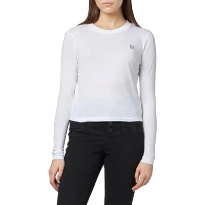 Abbildung von Calvin Klein Jeans Embro Badge BABY TEE Langarmshirt, Damen, Größe: Large, Bright white