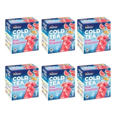 Abbildung von Meßmer Cold Tea Pink Grapefruit 6er Pack mit 84 Pyramidenbeuteln Glutenfrei Laktosefrei Vegan