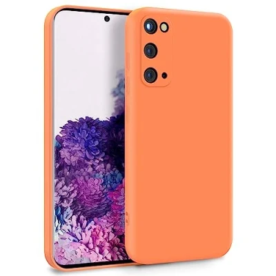 Abbildung von MyGadget Hülle für Samsung Galaxy S20 Zweilagige Handyhülle mit Kameraschutz Cover Innenfutter &amp; Silikon außen Orange