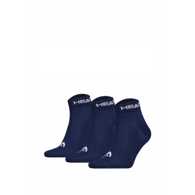 Abbildung von Head Unisex Quarter 3ER PACK ALL Sport LOGO Einfarbig Sportsocken, Größe: 39 42, Blau