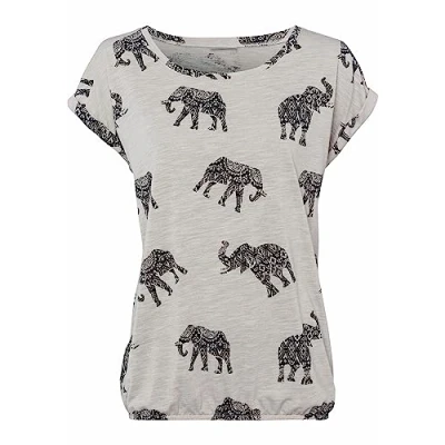 Abbildung von Lascana Tshirt print, Damen, Größe: 48/50, Beige gemustert