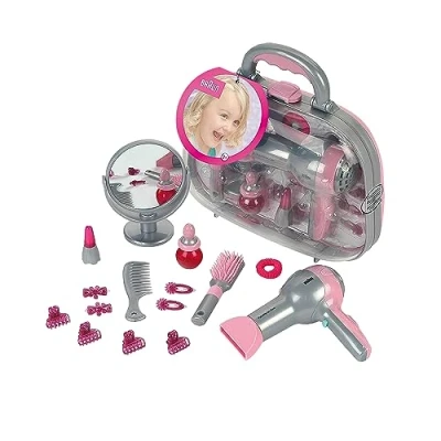 Abbildung von Theo Klein 5855 Frisierkoffer mit Braun HaartrocknerMit Spiegel, Kamm und viel Styling ZubehörRobuster Koffer batteriebetriebenem FönMaße: 27,5cm x 11cmx22,2cmSpielzeug für Kinder ab 3 Jahren