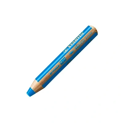 Abbildung von STABILO Buntstift, Wasserfarbe &amp; Wachsmalkreide woody 3 in 1 Einzelstift cyanblau