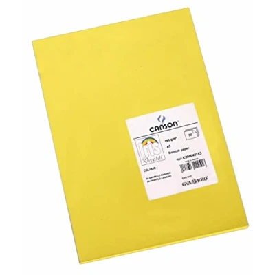Abbildung von Canson 200040183 Iris Vivaldi glattes, farbiges Papier, A3, kanariengelb 04