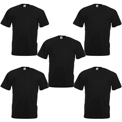 Abbildung von Fruit of the Loom Herren Valueweight Tee 5 Pack T Shirt, Black (Black 0_Black(Black), L (5er Pack)