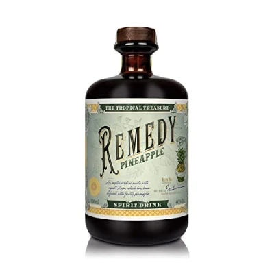 Abbildung von Remedy Rum Pineapple I Gold London Spirits Awards auf Basis 3 karibischer Rums mit natürlicher Essenz aus der Ananas sowie einem Hauch Vanille 40% Vol. 1 x 0,7l