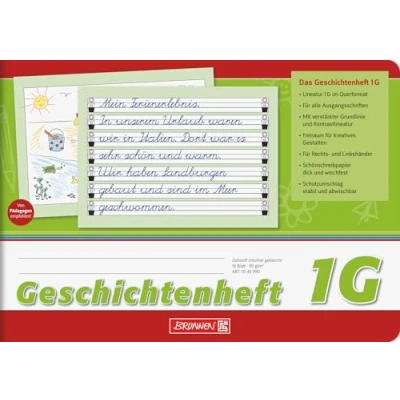 Abbildung von BRUNNEN Schulheft, Geschichtenheft, A5 quer, liniert (1G), 16 Blatt