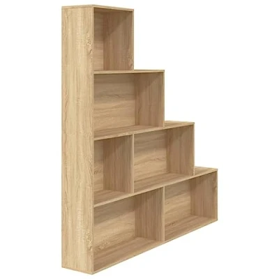 Abbildung von vidaXL Bücherregal Raumteiler Treppenregal Stufenregal Standregal Regal Raumtrenner Wandregal Aktenregal Sonoma Eiche 155x24x160cm Holzwerkstoff