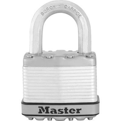 Abbildung von MASTER LOCK Hochleistungsvorhängeschloss [Schlüssel] [Laminierter Stahl] [Wetterfest] M5EURD Ideal für Lagerräume, Garagen etc.
