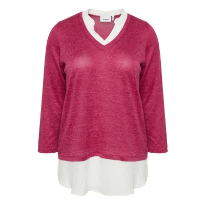Abbildung von Fransa Fprexan Strickpullover, Damen, Größe: 44, Very berry melange