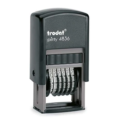 Abbildung von Trodat Printy 4846 Selbstfärbender Nummernstempel mit 6 Stellen, 4mm, Stempelfarbe schwarz, 28 x 4 mm