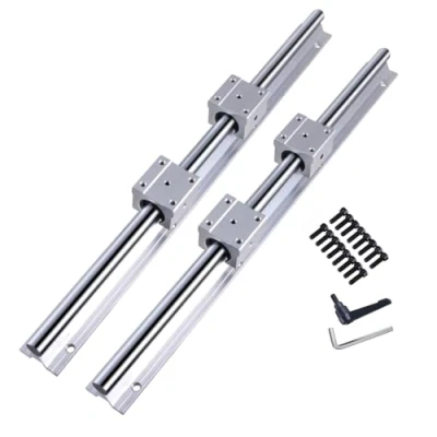 Abbildung von GooEquip Linearführung SBR16 1500mm 2 x Linearschienen und 4 Lagerblöcke, Linearschienenlänge 1500 mm für Maschinen automatisierte Geräte (SBR16 1500)