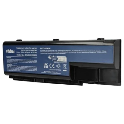Abbildung von vhbw Akku 4400mAh (10.8V) kompatibel mit Notebook Laptop Acer Ersatz für LC.BTP00.007 AS07B31 AS07B41 AS07B51 AS07B71 AS07BX1 AS07BX2 LC.BTP00.008 3UR18650Y 2 CPL ICL50