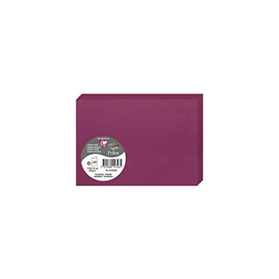 Abbildung von Clairefontaine 12326C Packung mit 25 Karten Pollen Format C6 11x15,5cm, 210g, ideal für Ihre Einladungen und Korrespondenz, Himbeere, 1 Pack