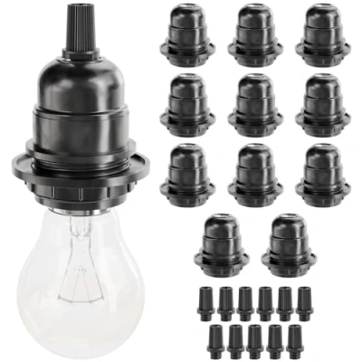 Abbildung von greate. Lampenfassung 12x E27 Fassung schwarz, schwarz 250V 60W, Kunststoff