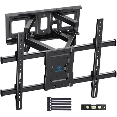 Abbildung von PERLESMITH TV Wandhalterung, Wandhalterung Fernseher für 37 85 Zoll Flach/Curved bis zu 60kg, Schwenkbar Neigbar Halterung max.VESA 600x400mm