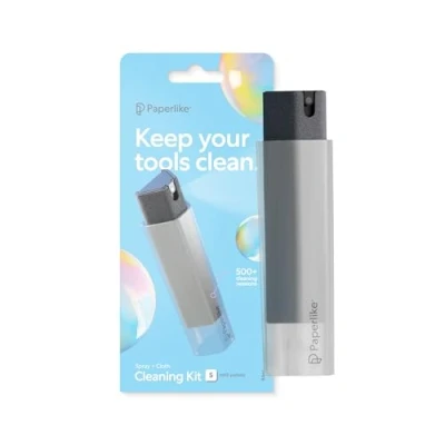 Abbildung von All in one Cleaning Kit by Paperlike Nachfüllbarer Mikrofaser Bildschirmreiniger inkl. Reinigungslösung + 5 Refill Tabs für iPad &amp; Displays