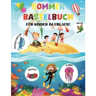 Abbildung von SOMMER BASTELBUCH FÜR Kinder IM URLAUB! Schneiden, kleben, malen, falten für ab 4 Jahren: Bastelblock mit über 30 Papieren zum Sofort Loslegen ... Mädchen Vorschul Schulalter, Kindergarten