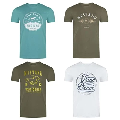 Abbildung von Mustang Basic Print Tshirt print, Herren, Größe: 3XL, Balsam green