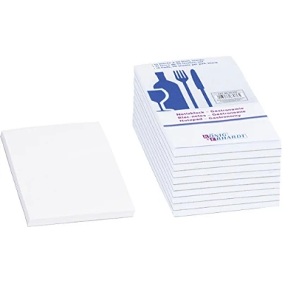 Abbildung von Baier und Schneider GmbH &amp; Co. KG Notizblock Gastronomie, Klebebindung,70 g/qm, 75 x 140 mm, Weiß 10 50 Blatt