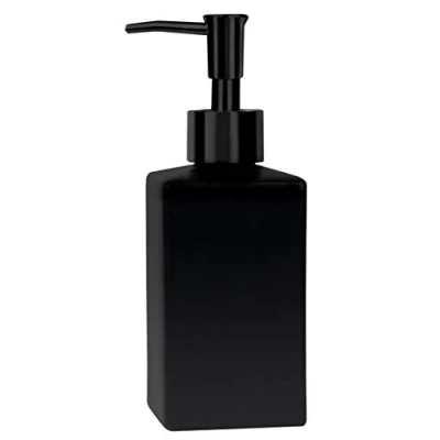 Abbildung von Spirella Seifenspender Quadro Porzellan Flüssigseifen Spender 300ml matt schwarz