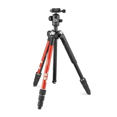 Abbildung von JOBY RangePod, rotes Alu Reisestativ für Kamera/Smartphone mit Kugelkopf, Smartphone Klemme und Tasche, spiegellose, CSC, DSLR, Tik Tok Gadget, YouTube zubehör, Vlog, Video Anrufe, Vlogger
