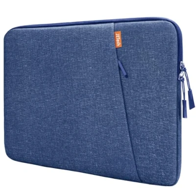 Abbildung von JETech Laptoptasche Hülle für 13,3 Zoll MacBook Air/Pro, 14 Pro 2021 M1, 13 13,6 Notebook, Wasserdicht Laptophülle Stoßfest Laptop Sleeve mit Zubehörtasche (Kobaltblau)