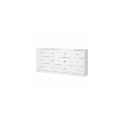 Abbildung von ebuy24 Kommode Maria breit mit 6 Schubladen, weiss.