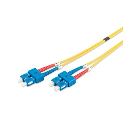 Abbildung von DIGITUS DK 2922 02 Glasfaserkabel OS2 2 m SC zu Duplex LWL Kabel 1/10 Gbit/s SM Singlemode Glasfaser LAN Fasertyp: 9/125 µ Gelb (Yellow)