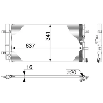 Abbildung von MAHLE ORIGINAL AC 4 000S Klimakondensator mit Trockner 18 637 AUDI: A6 C7 Avant, Limousine, Allroad
