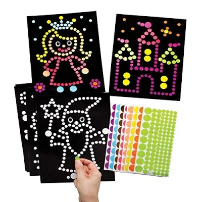 Abbildung von Baker Ross FE519 Märchen Punktaufkleberkunst, keine Unordnung, für Kinder zum Dekorieren und Präsentieren Kunst Bastelprojekte, Packung mit 8 Stück