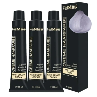 Abbildung von FemMas Haarfarbe Superaufheller 3x Ultra Violett 902 S I Professionelle Creme zur Aufhellung um bis zu 5 Tonstufen Dauerhafte Haarfärbung für strahlende, haltbare Farbergebnisse 100 ml