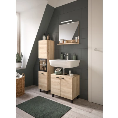 Abbildung von welltime Badmöbel Set &quot;Tampa, Breite 102cm, 3 teilig&quot;, (3 St.), Waschbeckenunterschrank, Spiegel, Hochschrank