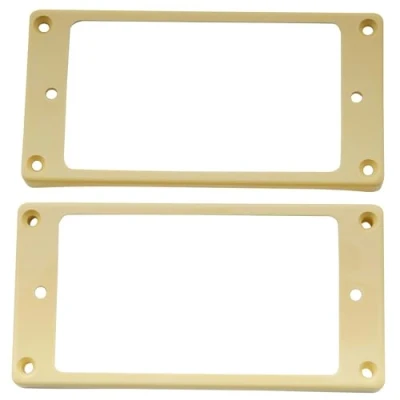 Abbildung von Musiclily Pro Curved Kunststoff Humbucker Pickup Ring Tonabnehmer Rahmen Bridge Neck Frame Set für China Epiphone E Gitarre, Creme